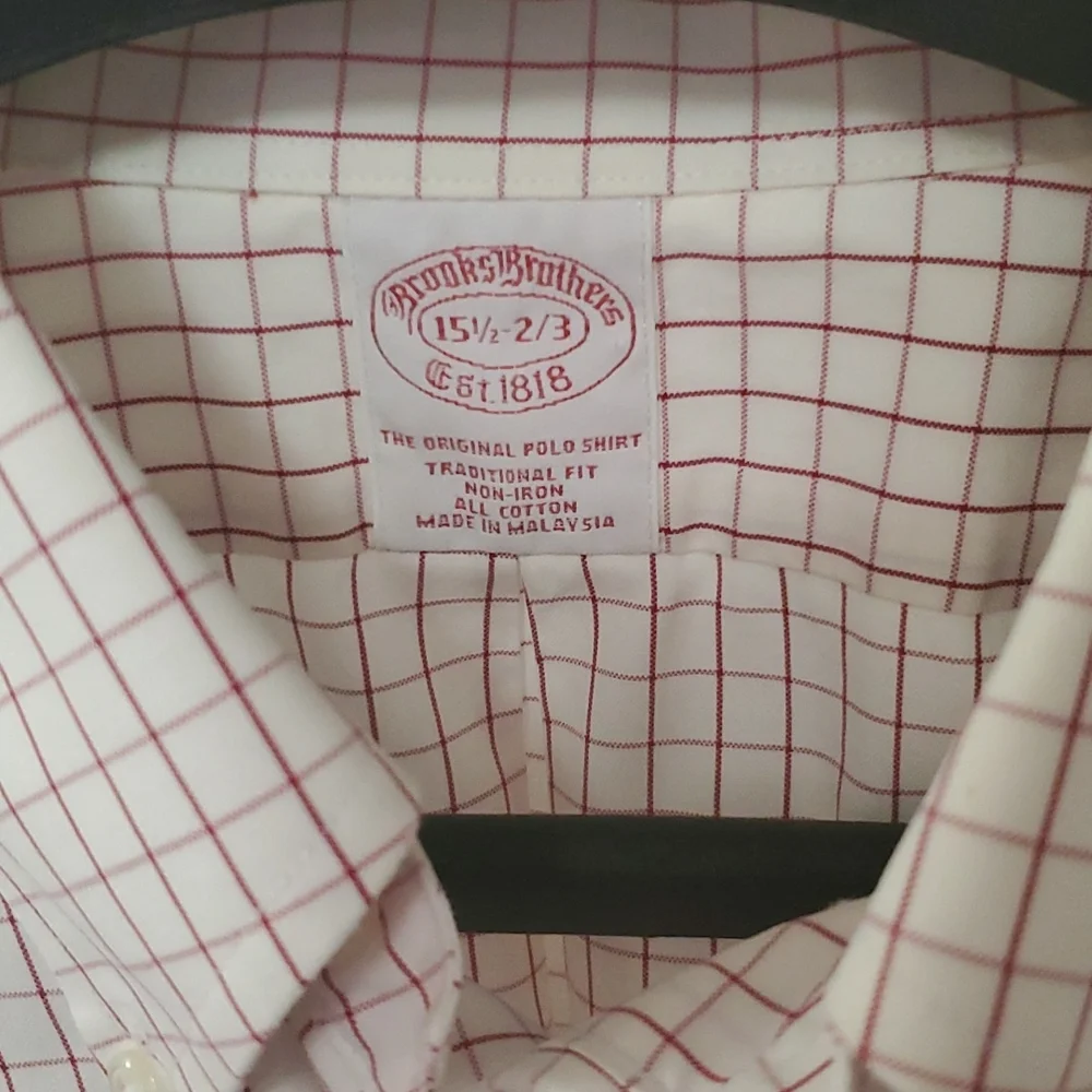 Brooks Brothers windowpane print button down. - Picture 3 of 7